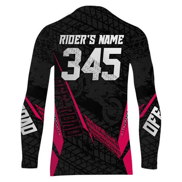 Maxcorners Motocross Racing Jersey Kid Women Men Dirt Bike Shirt Upf30+ Off-road Jersey Pink MT2809