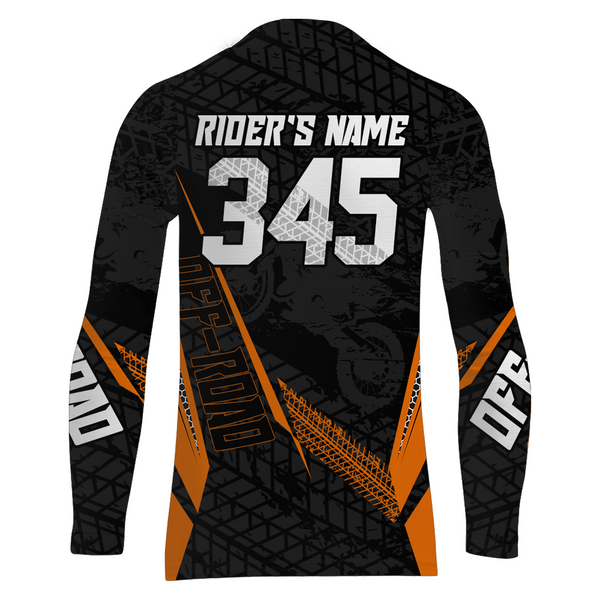 Maxcorners Motocross Racing Jersey Kid Women Men Dirt Bike Shirt Upf30+ Off-road Jersey Orange MT2809
