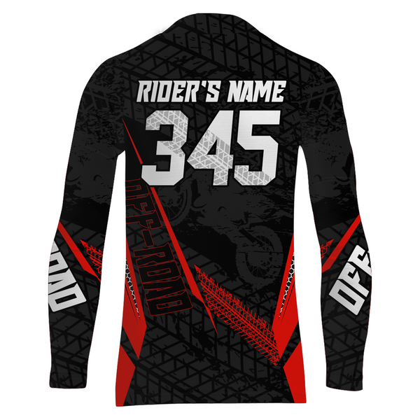 Maxcorners Motocross Racing Jersey Kid Women Men Dirt Bike Shirt Upf30+ Off-road Jersey Red MT2809