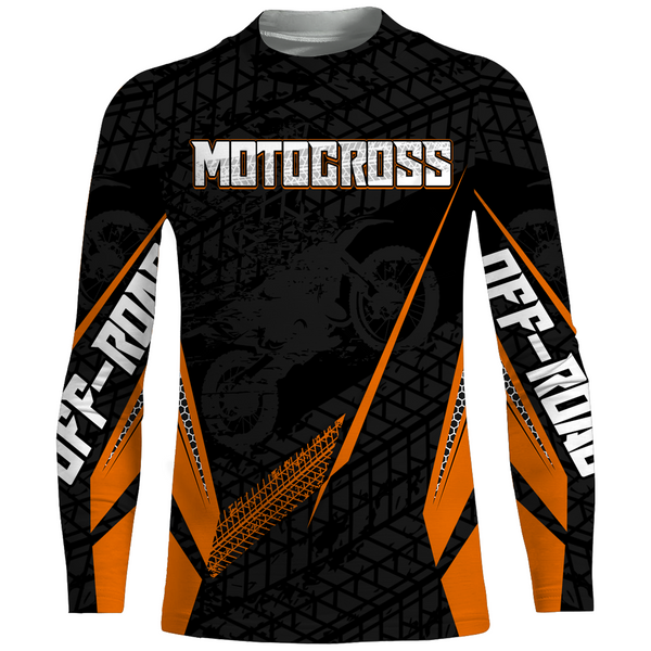 Maxcorners Motocross Racing Jersey Kid Women Men Dirt Bike Shirt Upf30+ Off-road Jersey Orange MT2809