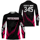 Maxcorners Motocross Racing Jersey Kid Women Men Dirt Bike Shirt Upf30+ Off-road Jersey Pink MT2809