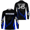 Maxcorners Motocross Racing Jersey Kid Women Men Dirt Bike Shirt Upf30+ Off-road Jersey Blue MT2809