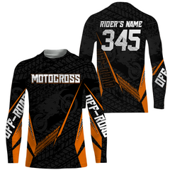 Maxcorners Motocross Racing Jersey Kid Women Men Dirt Bike Shirt Upf30+ Off-road Jersey Orange MT2809