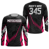 Maxcorners Motocross Racing Jersey Kid Women Men Dirt Bike Shirt Upf30+ Off-road Jersey Pink MT2809