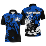 Maxcorners Custom Blue Butterflies Bowling Shirts for Men Women Bowling Jersey Team Name