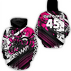 Maxcorners Custom Pink Motocross Racing Hoodie Jersey Dirt Bike Hoodie Zip Biker Men Women MT2709