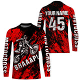 Maxcorners Motocross Racing Jersey Red Upf30+ Dirt Bike Shirt Men Women Kid Off-Road Shirt XM87 MT2809