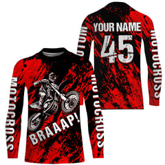 Maxcorners Motocross Racing Jersey Red Upf30+ Dirt Bike Shirt Men Women Kid Off-Road Shirt XM87 MT2809