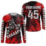 Maxcorners Motocross Racing Jersey Red Upf30+ Dirt Bike Shirt Men Women Kid Off-Road Shirt XM87 MT2809