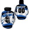 Maxcorners Custom Blue Motocross Racing Hoodie Jersey for Biker Men Women Dirt Bike Hoodie Zip MT2709