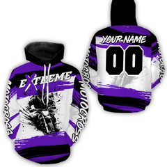 Maxcorners Custom Purple Motocross Racing Hoodie Jersey for Biker Men Women Dirt Bike Hoodie Zip MT2809