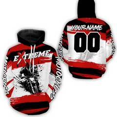 Maxcorners Custom Red Motocross Racing Hoodie Jersey for Biker Men Women Dirt Bike Hoodie Zip MT2709