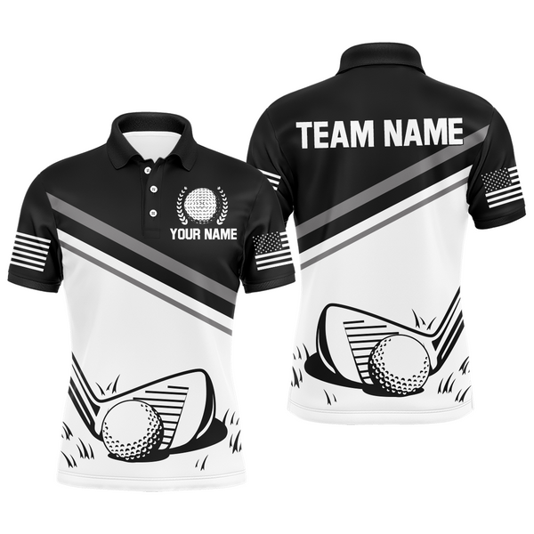 Maxcorners US Patriotic Golf Polo Shirt Custom For Men Golf Polo Shirts with Team Name