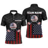 Maxcorners Custom Patriotic Golf Polo Shirt For Men American Flag Golf Polo Shirts