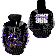 Maxcorners Purple Motocross Racing Hoodie for Men Women Dirt Bike Motorcycle Hoodie MX Jersey  LM2809