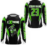 Maxcorners Motocross Racing Jersey Green Off-road Riding Dirt Bike Shirt For Kid Men Women MT2709