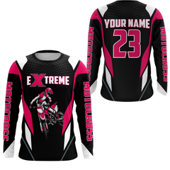 Maxcorners Motocross Racing Jersey Pink Off-road Riding Dirt Bike Shirt For Kid Men Women MT2709