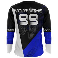 Maxcorners Motocross Racing Jersey Upf30+ Dirt Bike Shirt Blue Motorcycle Off-Road Shirt MT2709
