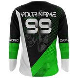 Maxcorners Motocross Racing Jersey Upf30+ Dirt Bike Shirt Green Motorcycle Off-Road Shirt MT2709