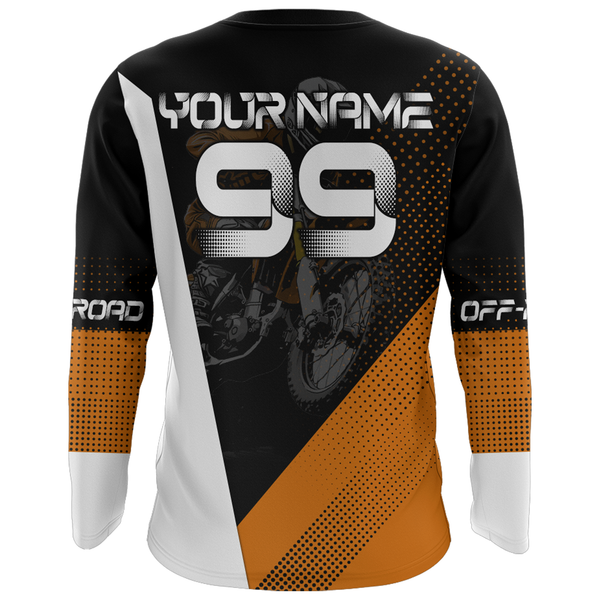 Maxcorners Motocross Jersey Men Women Kid Dirt Bike Orange Off-Road Shirt Upf30+ MX Racing Jersey MT2709