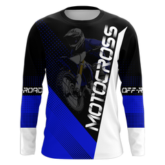 Maxcorners Motocross Racing Jersey Upf30+ Dirt Bike Shirt Blue Motorcycle Off-Road Shirt MT2709
