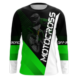 Maxcorners Motocross Racing Jersey Upf30+ Dirt Bike Shirt Green Motorcycle Off-Road Shirt MT2709