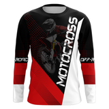 Maxcorners Motocross Racing Jersey Upf30+ Dirt Bike Shirt Red Motorcycle Off-Road Shirt MT2709