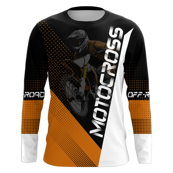Maxcorners Motocross Jersey Men Women Kid Dirt Bike Orange Off-Road Shirt Upf30+ MX Racing Jersey MT2709