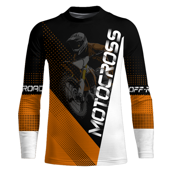 Maxcorners Motocross Racing Jersey Upf30+ Dirt Bike Shirt Orange Motorcycle Off-Road Shirt MT2709