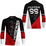 Maxcorners Motocross Racing Jersey Upf30+ Dirt Bike Shirt Red Motorcycle Off-Road Shirt MT2709