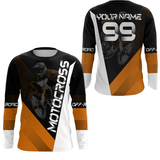 Maxcorners Motocross Racing Jersey Upf30+ Dirt Bike Shirt Orange Motorcycle Off-Road Shirt MT2709