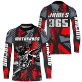 Maxcorners Red Motocross Jersey Custom Dirt Bike Motorcycle Racing Shirt For Kid Men Women MT2709