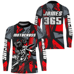 Maxcorners Red Motocross Jersey Custom Dirt Bike Motorcycle Racing Shirt For Kid Men Women MT2709
