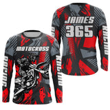 Maxcorners Red Motocross Jersey Custom Dirt Bike Motorcycle Racing Shirt For Kid Men Women MT2709