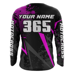 Maxcorners Motocross Racing Jersey Men Women Kid Upf30+ Dirt Bike Shirt Youth Adult Off-Road Purple MT2709