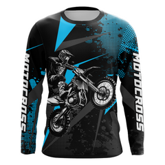 Maxcorners Motocross Racing Jersey Men Women Kid Upf30+ Dirt Bike Shirt Youth Adult Off-Road Light Blue MT2709