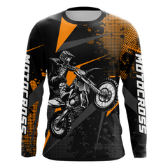 Maxcorners Motocross Racing Jersey Men Women Kid Upf30+ Dirt Bike Shirt Youth Adult Off-Road Orange MT2709