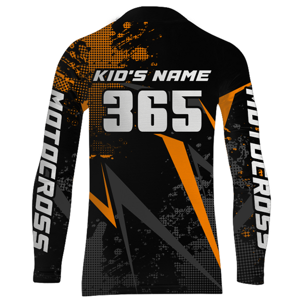 Maxcorners Motocross Racing Jersey Men Women Kid Upf30+ Dirt Bike Shirt Youth Adult Off-Road Orange MT2709