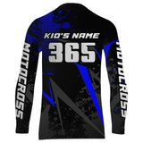 Maxcorners Motocross Racing Jersey Men Women Kid Upf30+ Dirt Bike Shirt Youth Adult Off-Road Navy Blue MT2709