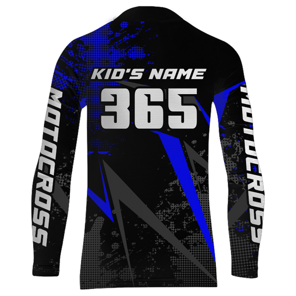 Maxcorners Motocross Racing Jersey Men Women Kid Upf30+ Dirt Bike Shirt Youth Adult Off-Road Navy Blue MT2709