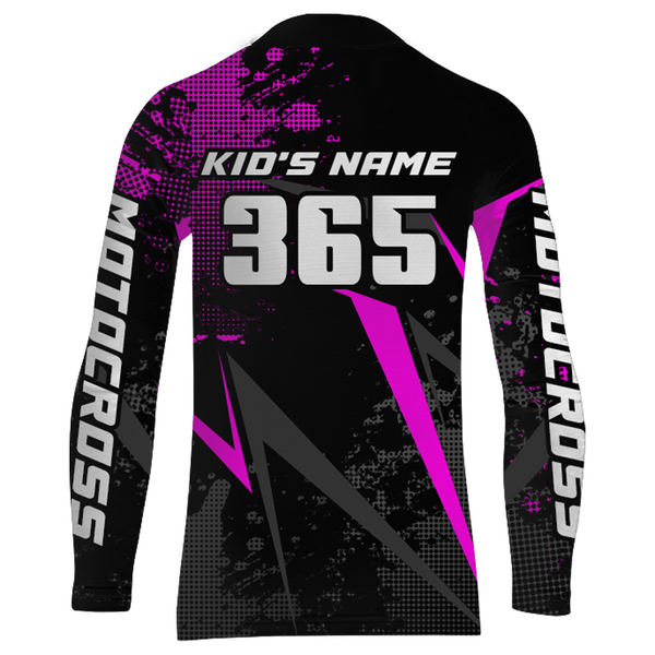Maxcorners Motocross Racing Jersey Men Women Kid Upf30+ Dirt Bike Shirt Youth Adult Off-Road Purple MT2709