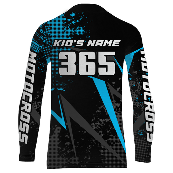 Maxcorners Motocross Racing Jersey Men Women Kid Upf30+ Dirt Bike Shirt Youth Adult Off-Road Light Blue MT2709