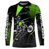 Maxcorners Motocross Racing Jersey Men Women Kid Upf30+ Dirt Bike Shirt Youth Adult Off-Road Navy Green MT2709