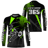 Maxcorners Motocross Racing Jersey Men Women Kid Upf30+ Dirt Bike Shirt Youth Adult Off-Road Navy Green MT2709