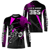 Maxcorners Motocross Racing Jersey Men Women Kid Upf30+ Dirt Bike Shirt Youth Adult Off-Road Purple MT2709