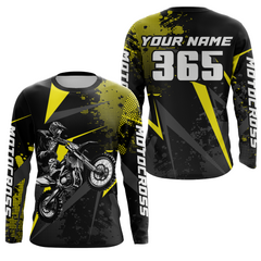 Maxcorners Motocross Racing Jersey Men Women Kid Upf30+ Dirt Bike Shirt Youth Adult Off-Road Yellow MT2709