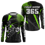 Maxcorners Motocross Racing Jersey Men Women Kid Upf30+ Dirt Bike Shirt Youth Adult Off-Road Navy Green MT2709
