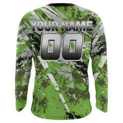 Maxcorners ATV Motocross Racing Jersey Green Upf30+ ATV Quad Bike Jersey Off-road Men Kid Women MT2809