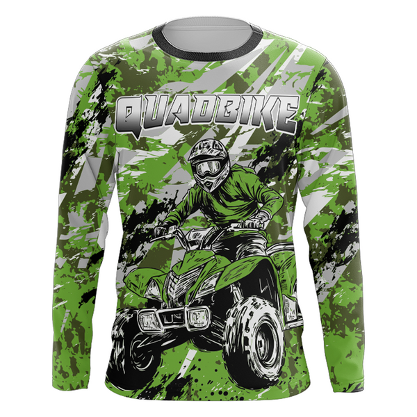Maxcorners ATV Motocross Racing Jersey Green Upf30+ ATV Quad Bike Jersey Off-road Men Kid Women MT2809