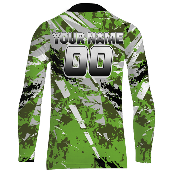 Maxcorners ATV Motocross Racing Jersey Green Upf30+ ATV Quad Bike Jersey Off-road Men Kid Women MT2809